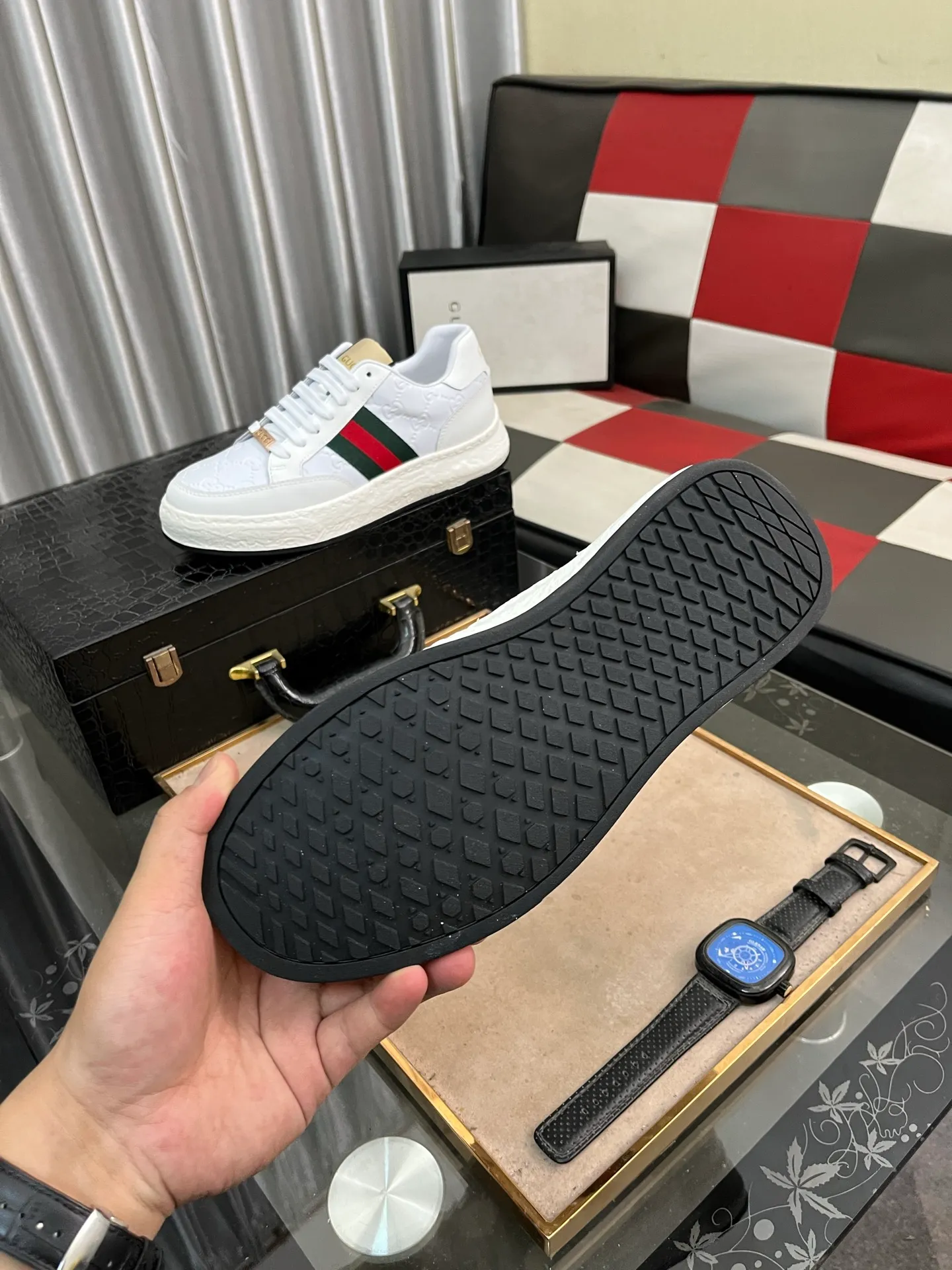Men's shoes 💰420⌚️⌚️ (GUCCI-Gucci) luxury brand sports and casual shoes, imported original material, sheepskin lining, high-end and comfortable, original outsole is light and wear-resistant! Purely handmade, details determine quality! 38-442️⃣colors available